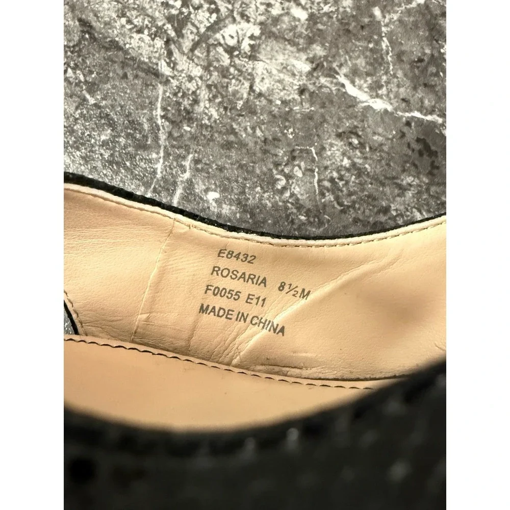 CALVIN KLEIN Rosaria Snake Print SlingBack‎ Cutout  Wedge Heel Sandal Black 8.5M